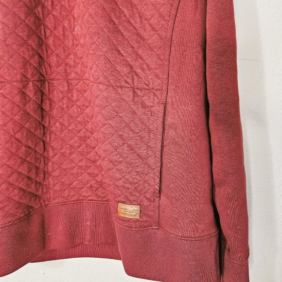 L.L. Bean Women's Burgundy Cozy Quilted Sweatshirt 1/4 Zip Pullover Size XL P - Picture 3 of 8